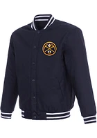 Denver Nuggets Mens Navy Blue Poly Twill Medium Weight Jacket
