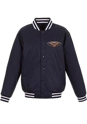 New Orleans Pelicans Mens Navy Blue Poly Twill Medium Weight Jacket