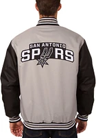 San Antonio Spurs Mens Grey Poly Twill Medium Weight Jacket