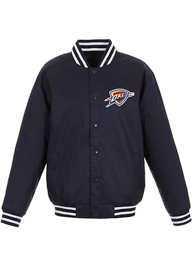 Oklahoma City Thunder Mens Navy Blue Poly Twill Medium Weight Jacket