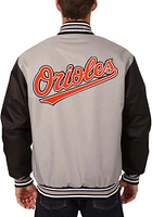 Baltimore Orioles Mens Grey Poly Twill Medium Weight Jacket
