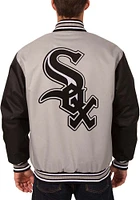 Chicago White Sox Mens Grey Poly Twill Medium Weight Jacket