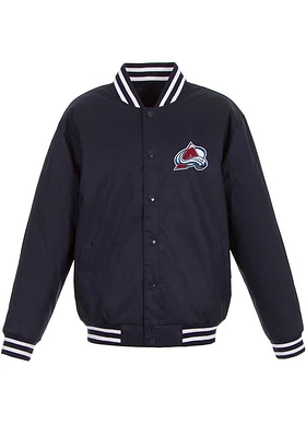 Colorado Avalanche Mens Navy Blue Poly Twill Medium Weight Jacket
