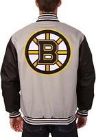 Boston Bruins Mens Grey Poly Twill Medium Weight Jacket