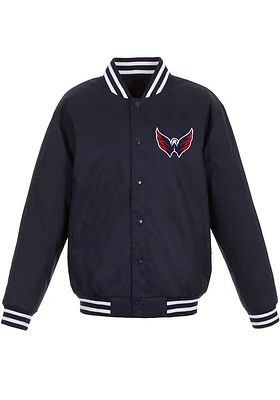 Washington Capitals Mens Navy Blue Poly Twill Medium Weight Jacket
