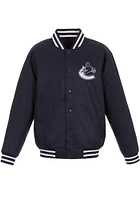 Vancouver Canucks Mens Navy Blue Poly Twill Medium Weight Jacket