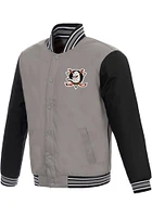 Anaheim Ducks Mens Grey Poly Twill Medium Weight Jacket