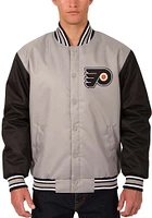 Philadelphia Flyers Mens Grey Poly Twill Medium Weight Jacket