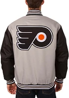 Philadelphia Flyers Mens Grey Poly Twill Medium Weight Jacket