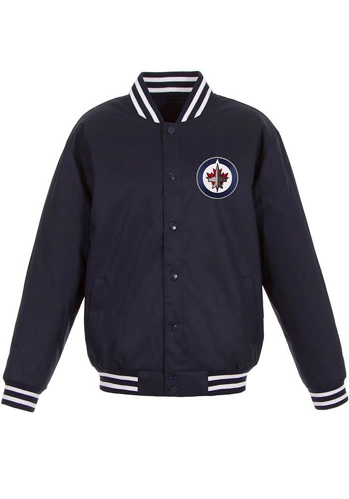 Winnipeg Jets Mens Navy Blue Poly Twill Medium Weight Jacket