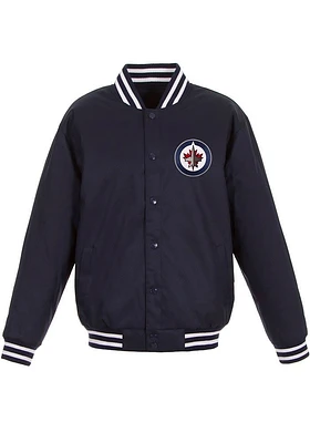 Winnipeg Jets Mens Navy Blue Poly Twill Medium Weight Jacket