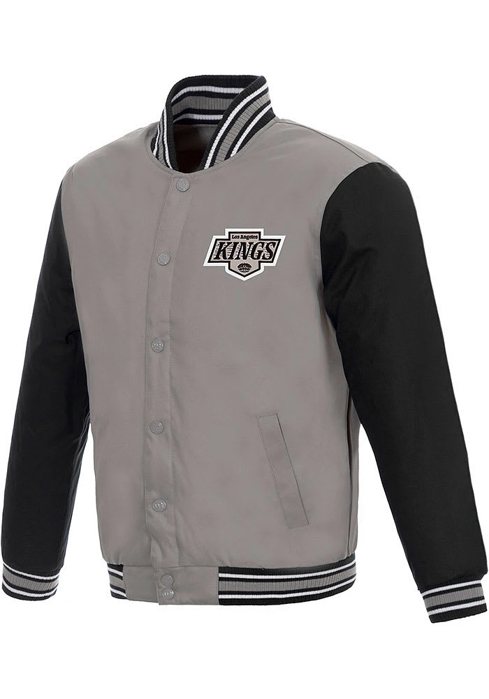Los Angeles Kings Mens Grey Poly Twill Medium Weight Jacket
