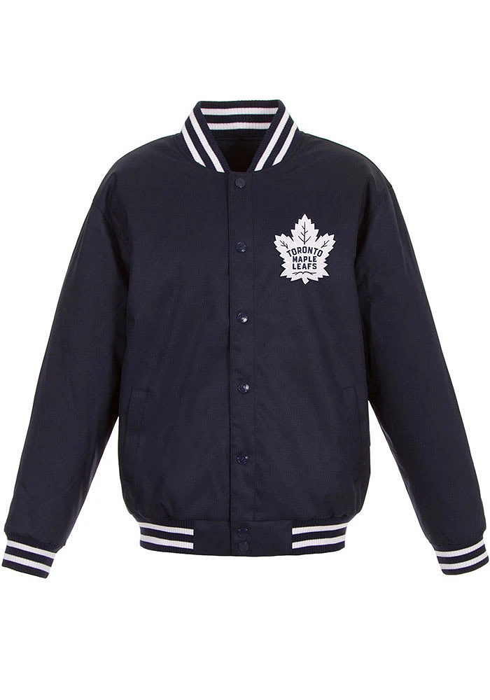 Toronto Maple Leafs Mens Navy Blue Poly Twill Medium Weight Jacket