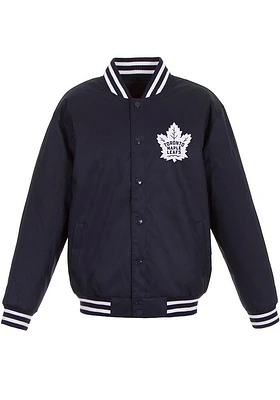 Toronto Maple Leafs Mens Navy Blue Poly Twill Medium Weight Jacket