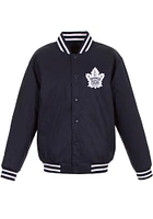 Toronto Maple Leafs Mens Navy Blue Poly Twill Medium Weight Jacket