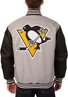 Pittsburgh Penguins Mens Grey Poly Twill Medium Weight Jacket