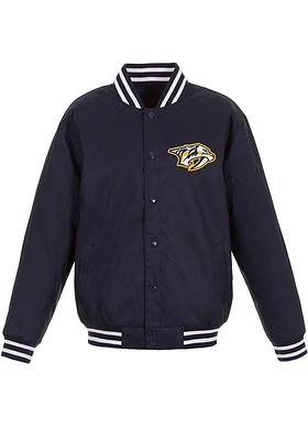 Nashville Predators Mens Navy Blue Poly Twill Medium Weight Jacket
