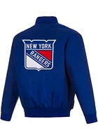 New York Rangers Mens Grey Poly Twill Medium Weight Jacket