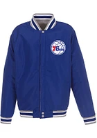 Philadelphia 76ers Mens Grey Reversible Fleece Medium Weight Jacket
