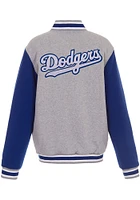 Los Angeles Dodgers Mens Grey Reversible Fleece Medium Weight Jacket