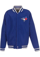 Toronto Blue Jays Mens Grey Reversible Fleece Medium Weight Jacket