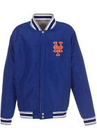New York Mets Mens Grey Reversible Fleece Medium Weight Jacket