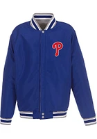 Philadelphia Phillies Mens Grey Reversible Fleece Medium Weight Jacket