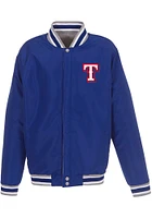 Texas Rangers Mens Grey Reversible Fleece Medium Weight Jacket