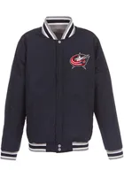 Columbus Blue Jackets Mens Grey Reversible Fleece Medium Weight Jacket