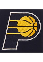 Indiana Pacers Mens Navy Blue Reversible Fleece Faux Leather Medium Weight Jacket