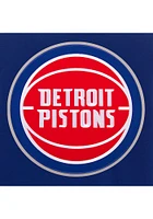 Detroit Pistons Mens Blue Reversible Fleece Faux Leather Medium Weight Jacket