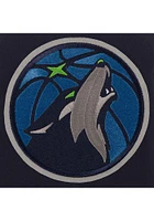 Minnesota Timberwolves Mens Navy Blue Reversible Fleece Faux Leather Medium Weight Jacket