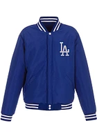 Los Angeles Dodgers Mens Blue Reversible Fleece Faux Leather Medium Weight Jacket