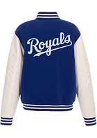 Kansas City Royals Mens Blue Reversible Fleece Faux Leather Medium Weight Jacket