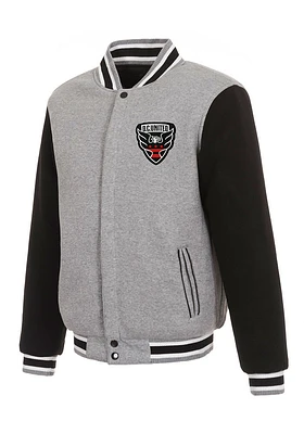 DC United Mens Grey Reversible Fleece Medium Weight Jacket