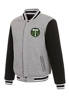 Portland Timbers Mens Grey Reversible Fleece Medium Weight Jacket
