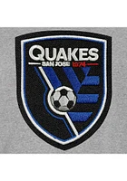 San Jose Earthquakes Mens Grey Reversible Fleece Medium Weight Jacket