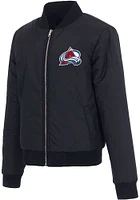 Colorado Avalanche Womens Navy Blue Reversible Fleece Zip Up Medium Weight Jacket