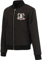 Anaheim Ducks Womens Black Reversible Fleece Zip Up Medium Weight Jacket