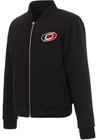 Carolina Hurricanes Womens Black Reversible Fleece Zip Up Medium Weight Jacket