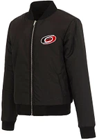 Carolina Hurricanes Womens Black Reversible Fleece Zip Up Medium Weight Jacket
