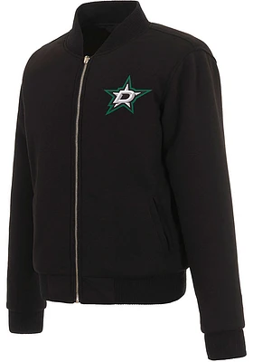 Dallas Stars Womens Black Reversible Fleece Zip Up Medium Weight Jacket