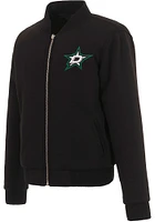 Dallas Stars Womens Black Reversible Fleece Zip Up Medium Weight Jacket
