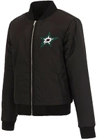 Dallas Stars Womens Black Reversible Fleece Zip Up Medium Weight Jacket
