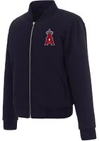 Los Angeles Angels Womens Navy Blue Reversible Fleece Zip Up Medium Weight Jacket