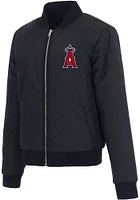 Los Angeles Angels Womens Navy Blue Reversible Fleece Zip Up Medium Weight Jacket