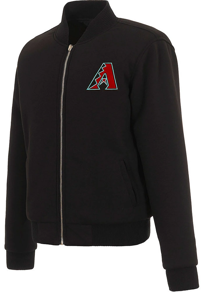 Arizona Diamondbacks Womens Black Reversible Fleece Zip Up Medium Weight Jacket