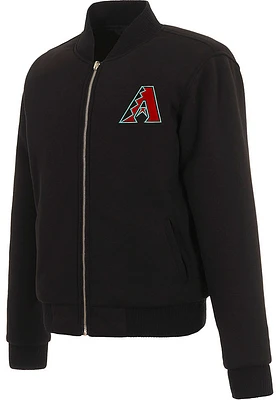 Arizona Diamondbacks Womens Black Reversible Fleece Zip Up Medium Weight Jacket