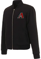Arizona Diamondbacks Womens Black Reversible Fleece Zip Up Medium Weight Jacket