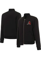 Arizona Diamondbacks Womens Black Reversible Fleece Zip Up Medium Weight Jacket